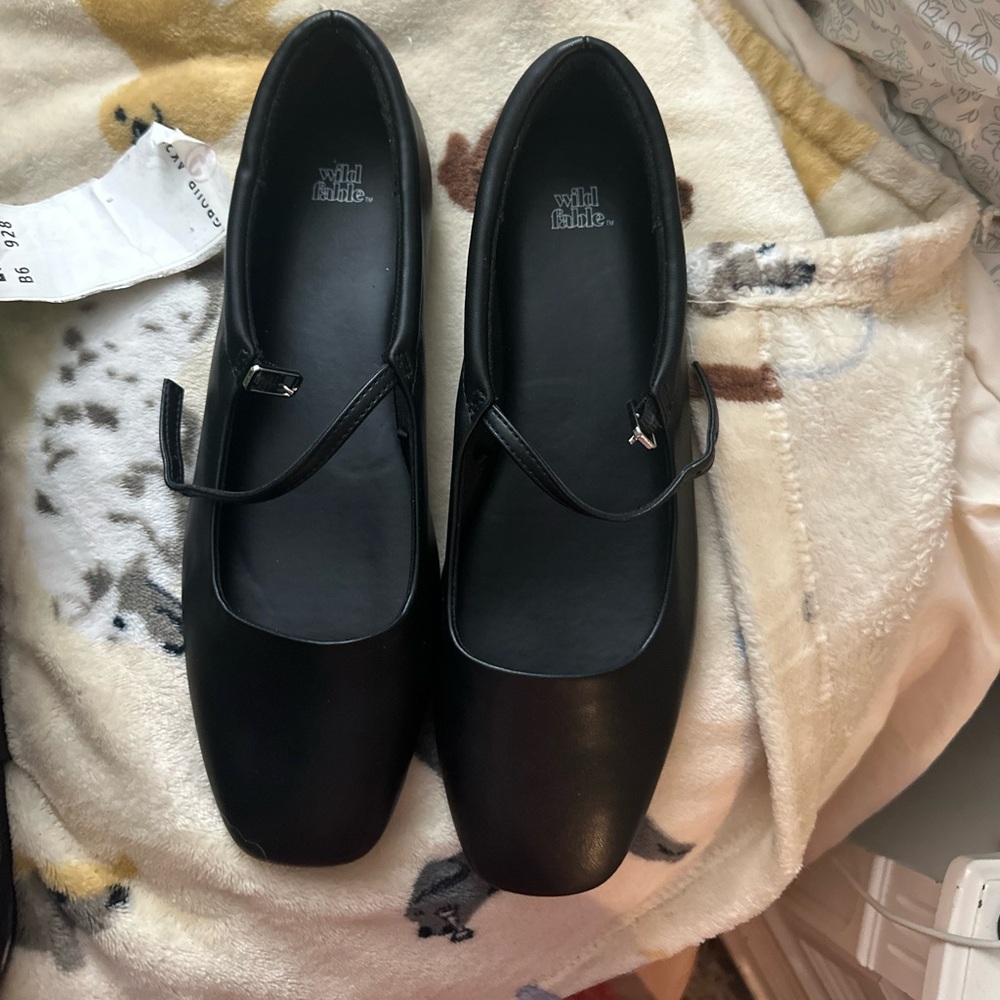 Wild Fable Black Square Toe Loafers